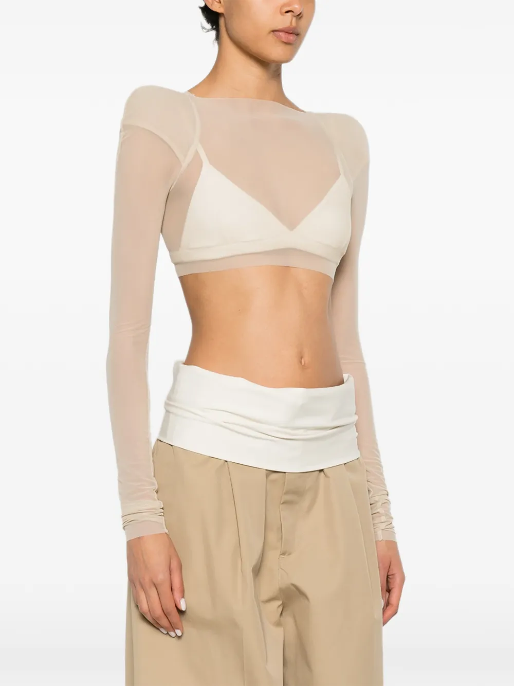 Rick Owens T-shirt met gestructureerde schouders Beige