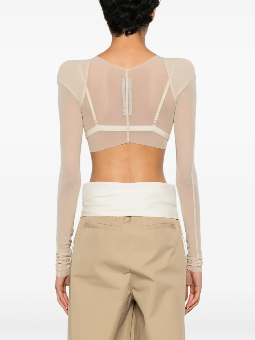 Rick Owens T-shirt met gestructureerde schouders Beige