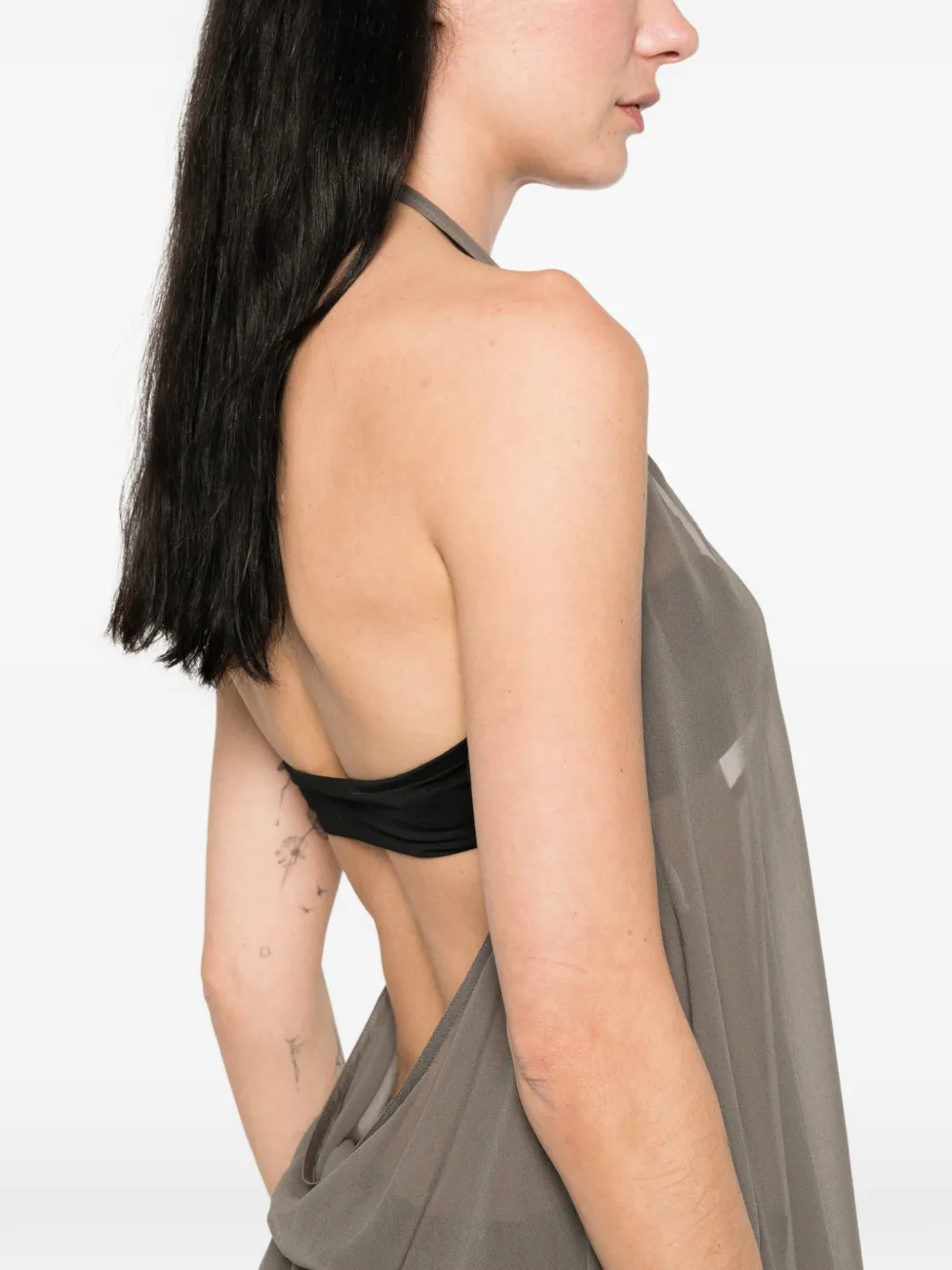 Rick Owens Haltar mouwloze maxi-jurk Bruin