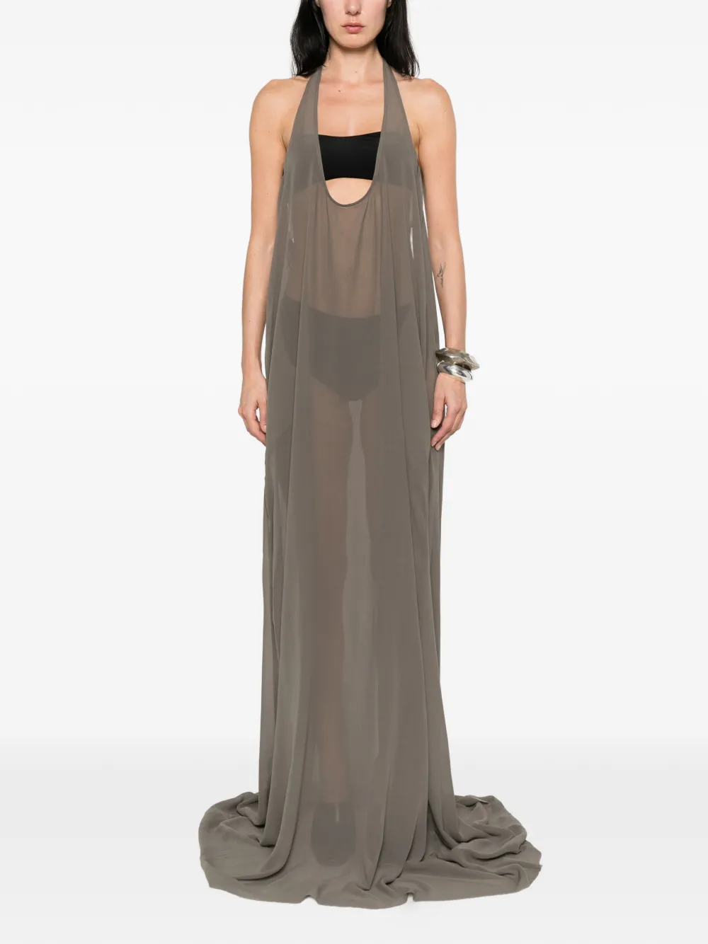 Rick Owens Haltar mouwloze maxi-jurk Bruin