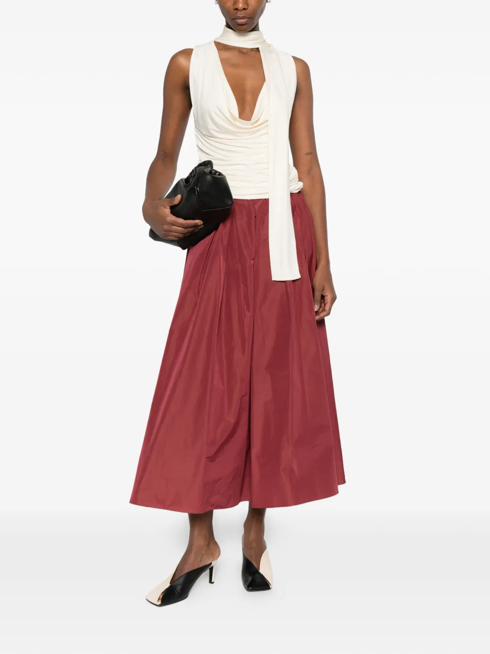  Weekend Max Mara Pleated Skirt - Red 