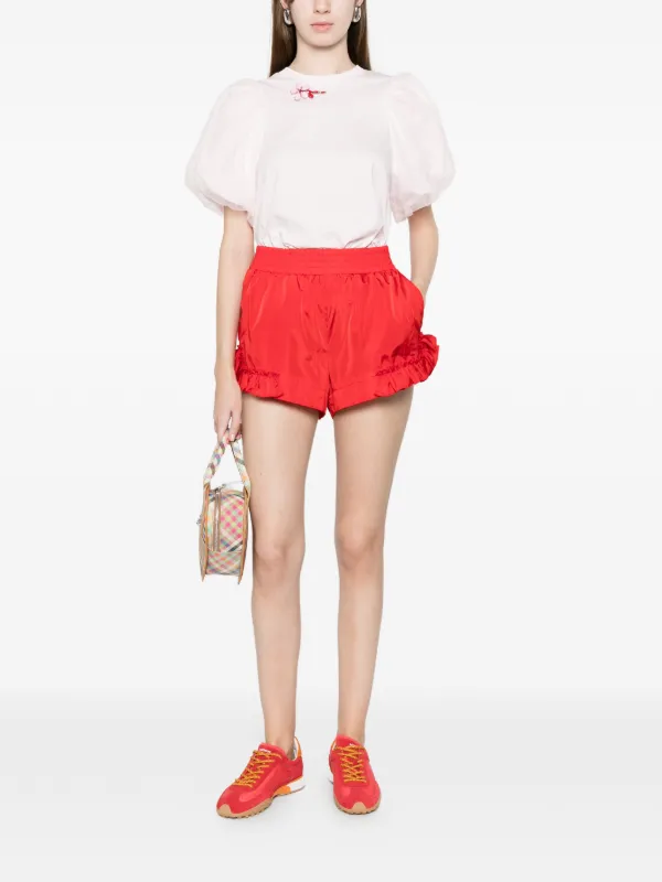 Simone Rocha puff-sleeve Flower T-shirt | Pink | FARFETCH