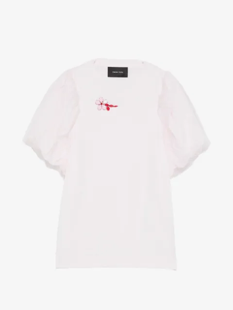 Simone Rocha t-shirt à manches bouffantes fleuri