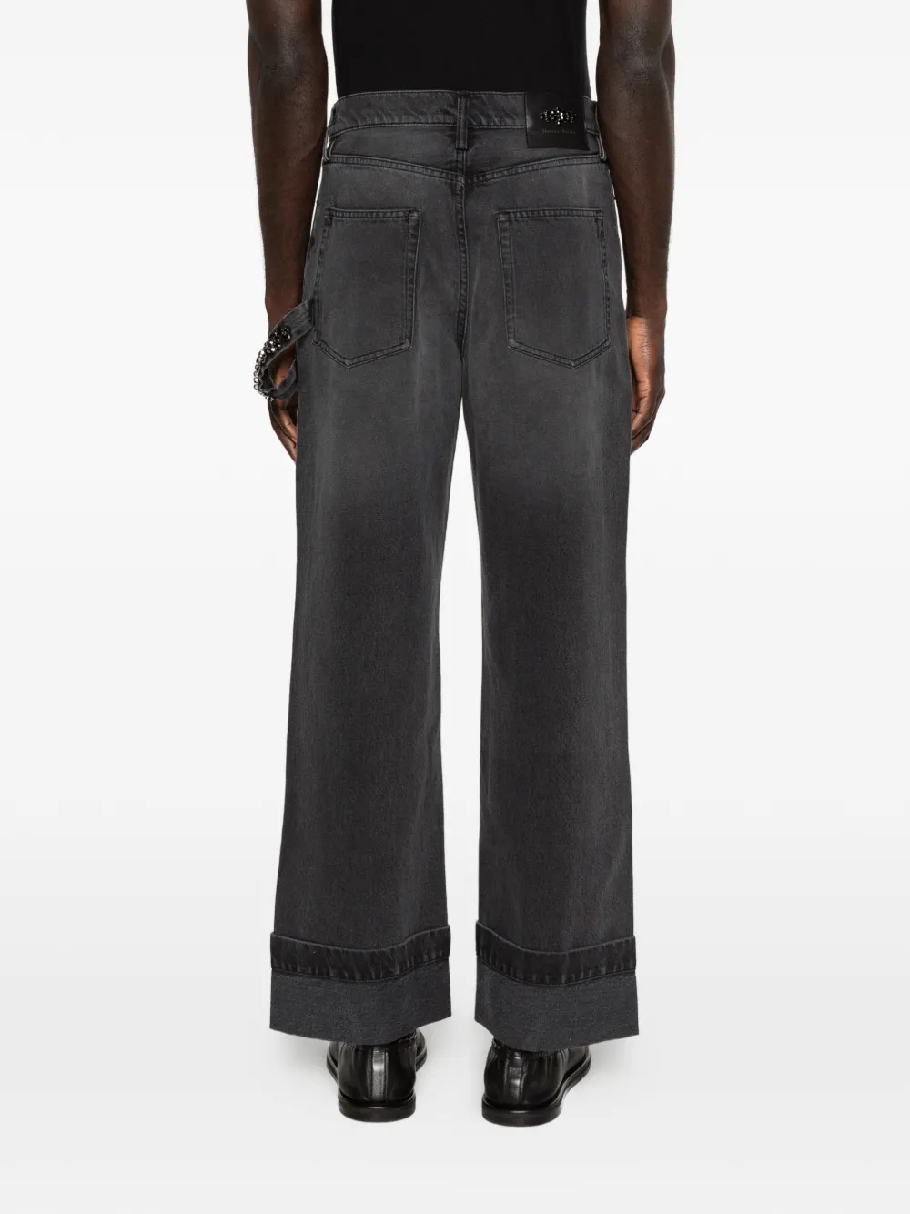 Simone Rocha Jeans met omgeslagen pijpen Zwart