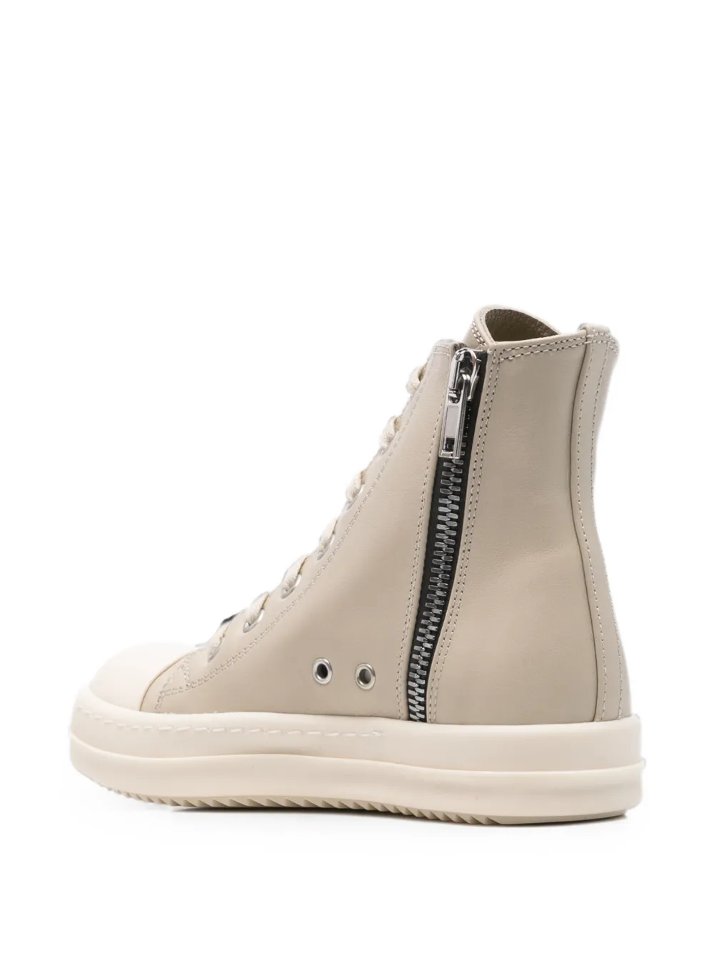 Rick Owens Kids leather high-top sneakers Beige