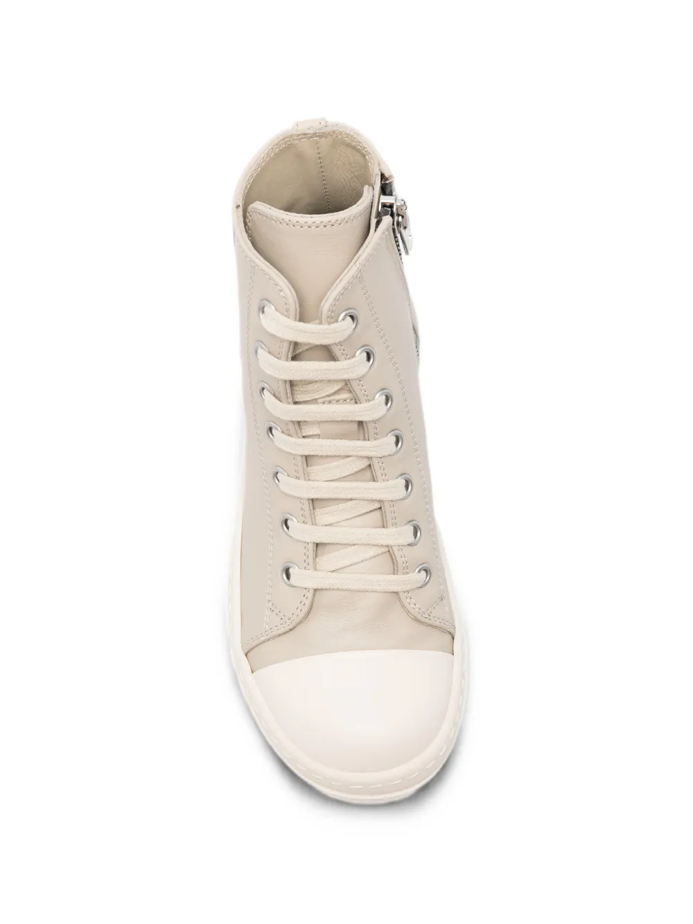 Rick Owens Kids leather high-top sneakers Beige