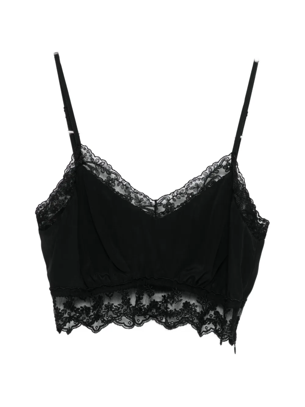 Simone Rocha lace-trim top - Nero