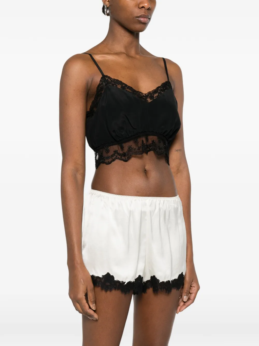  Simone Rocha Lace-trim Top - Black 