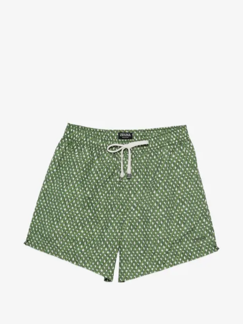 Zegna geometric-print swim shorts