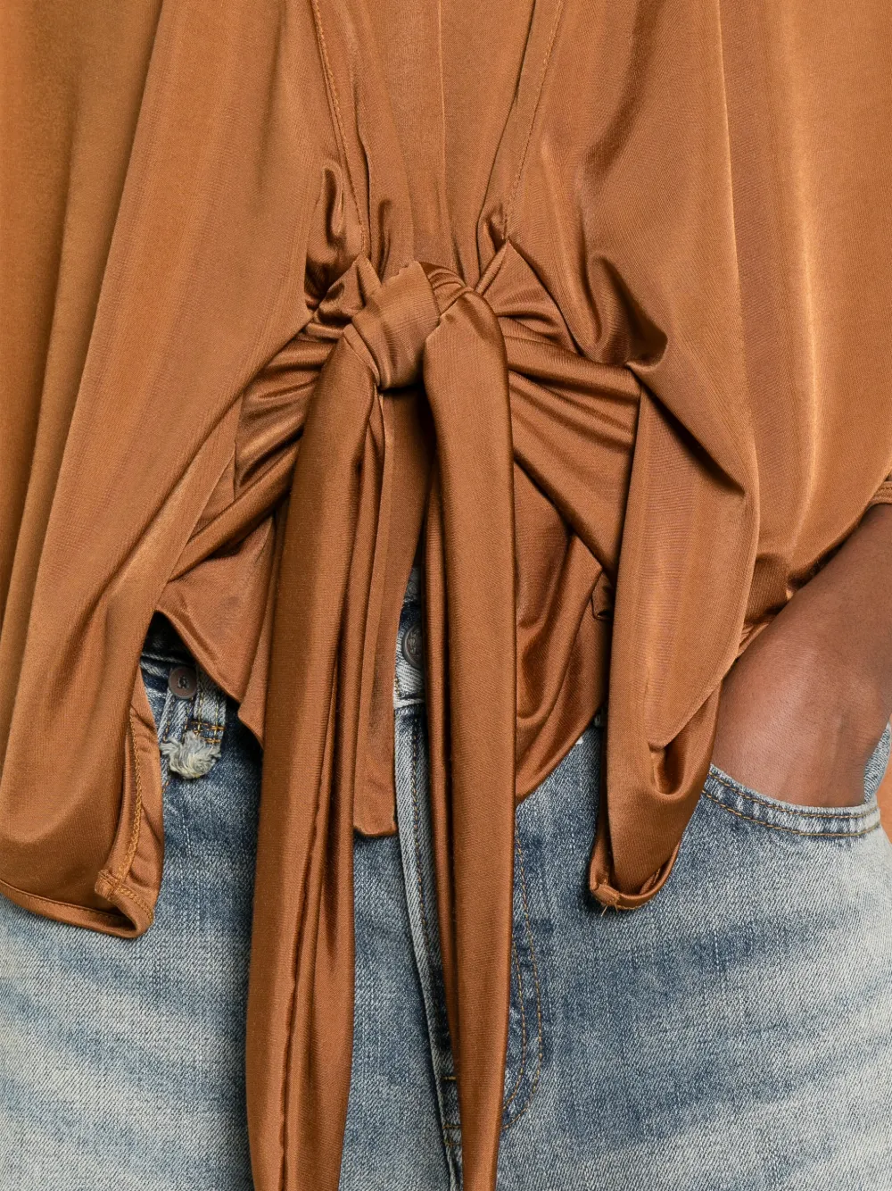 Rick Owens Lilies Blouse met geknoopt detail Bruin