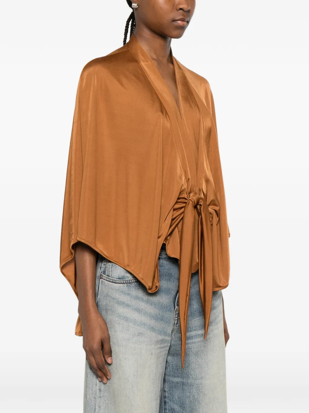 Rick Owens Lilies Blouse met geknoopt detail Bruin