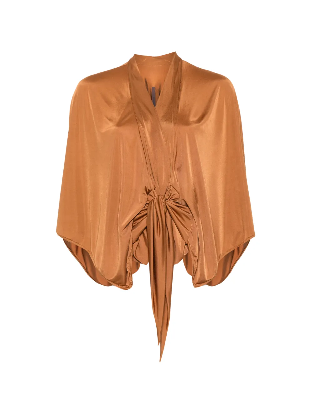 Rick Owens Lilies knot-detail blouse - Marrone