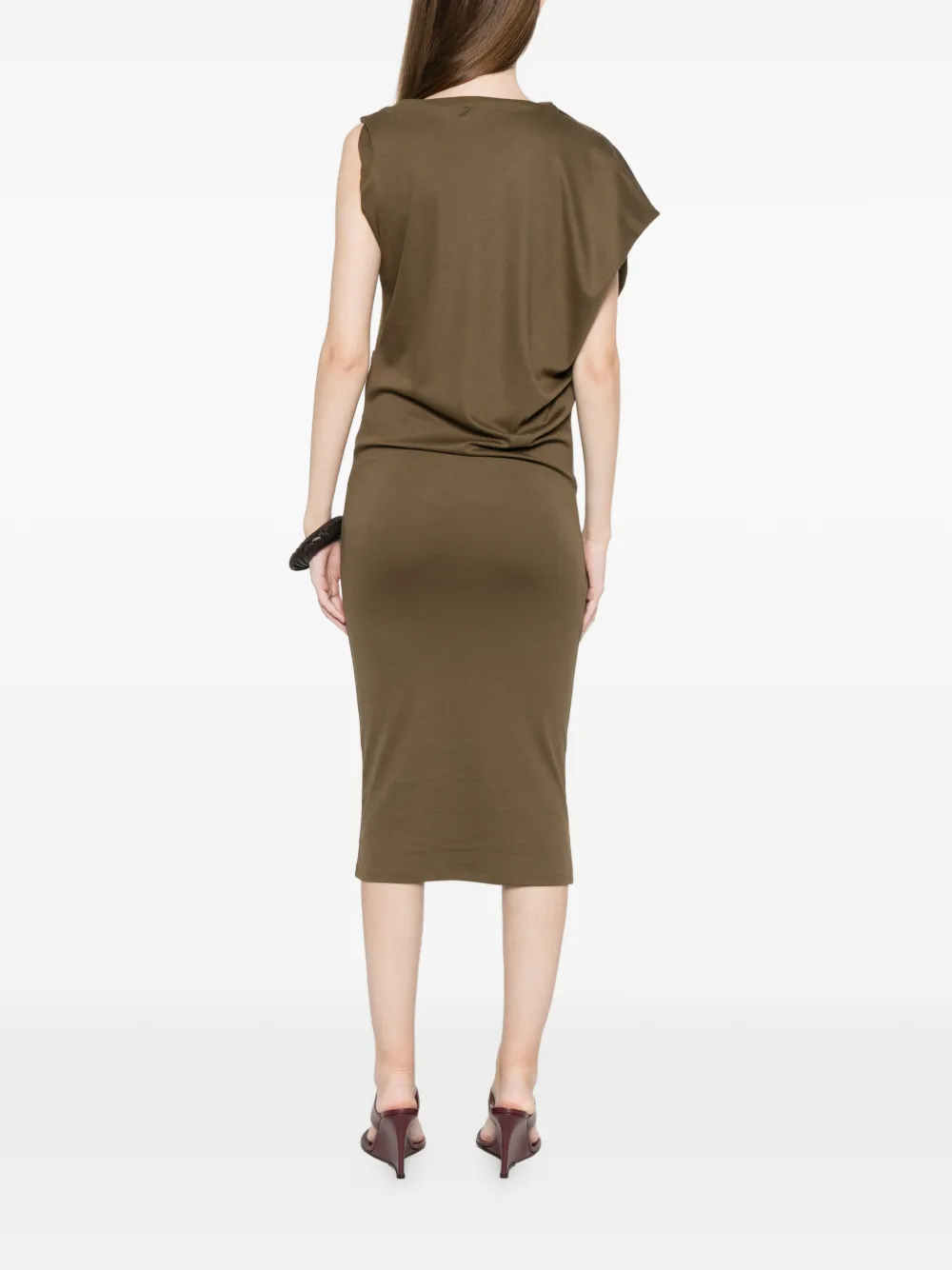 Jacquemus Drap asymmetrische midi-jurk Groen