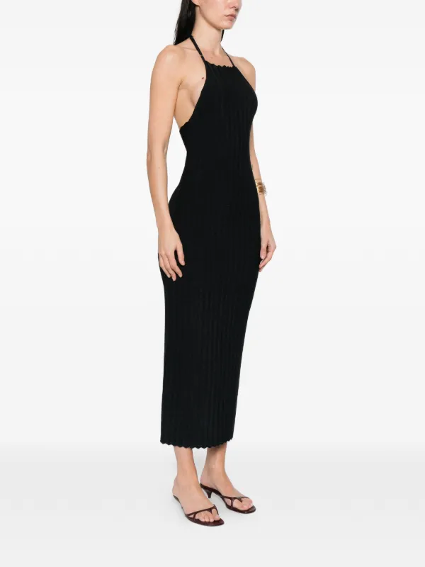 jacquemus blue knit dress Jacquemus Women's Striped Knit Polo Maxi Dress - Multi Blue