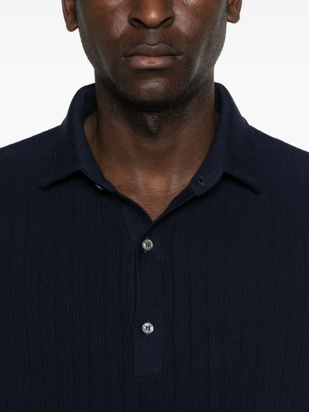 Lardini Geribbeld poloshirt Blauw