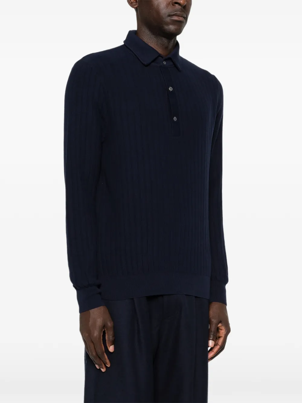 Lardini Geribbeld poloshirt Blauw