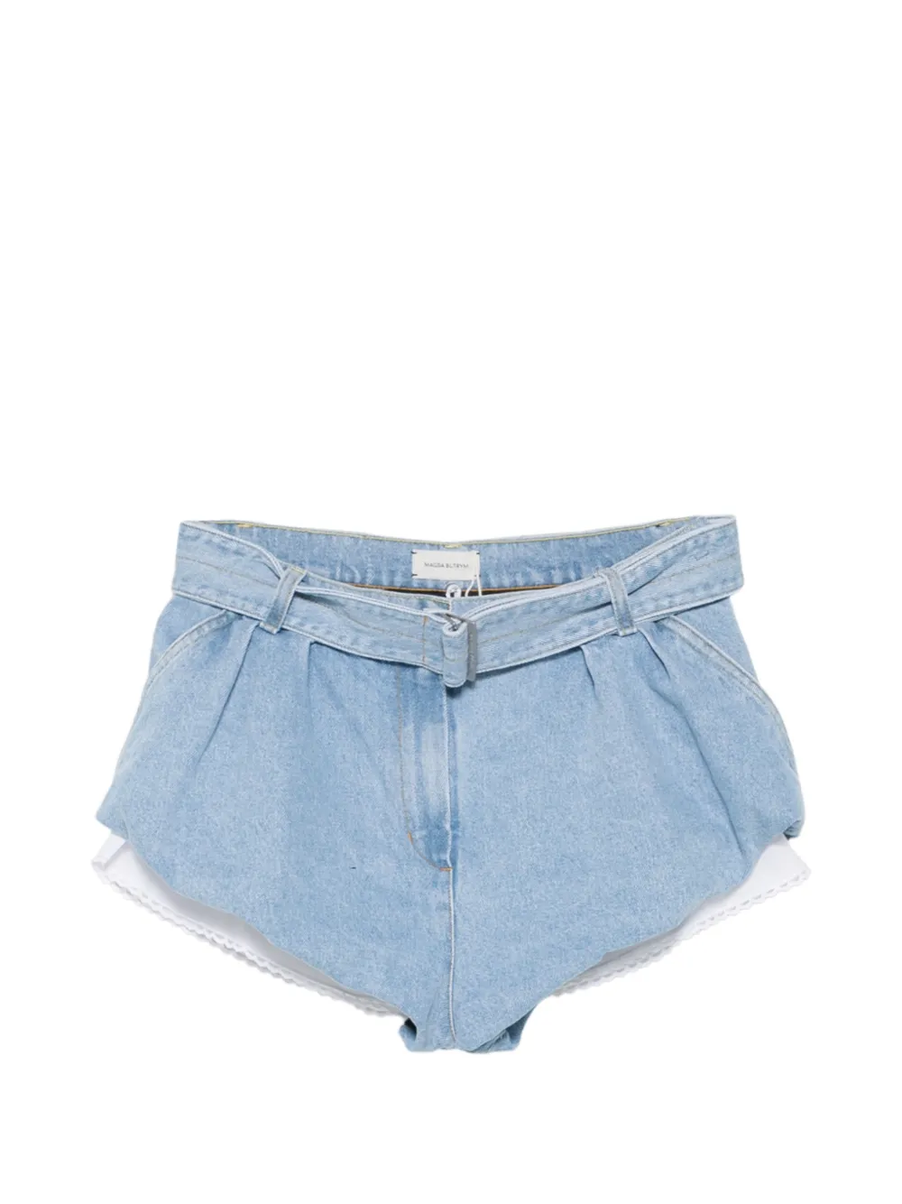 Magda Butrym belted shorts - Blu