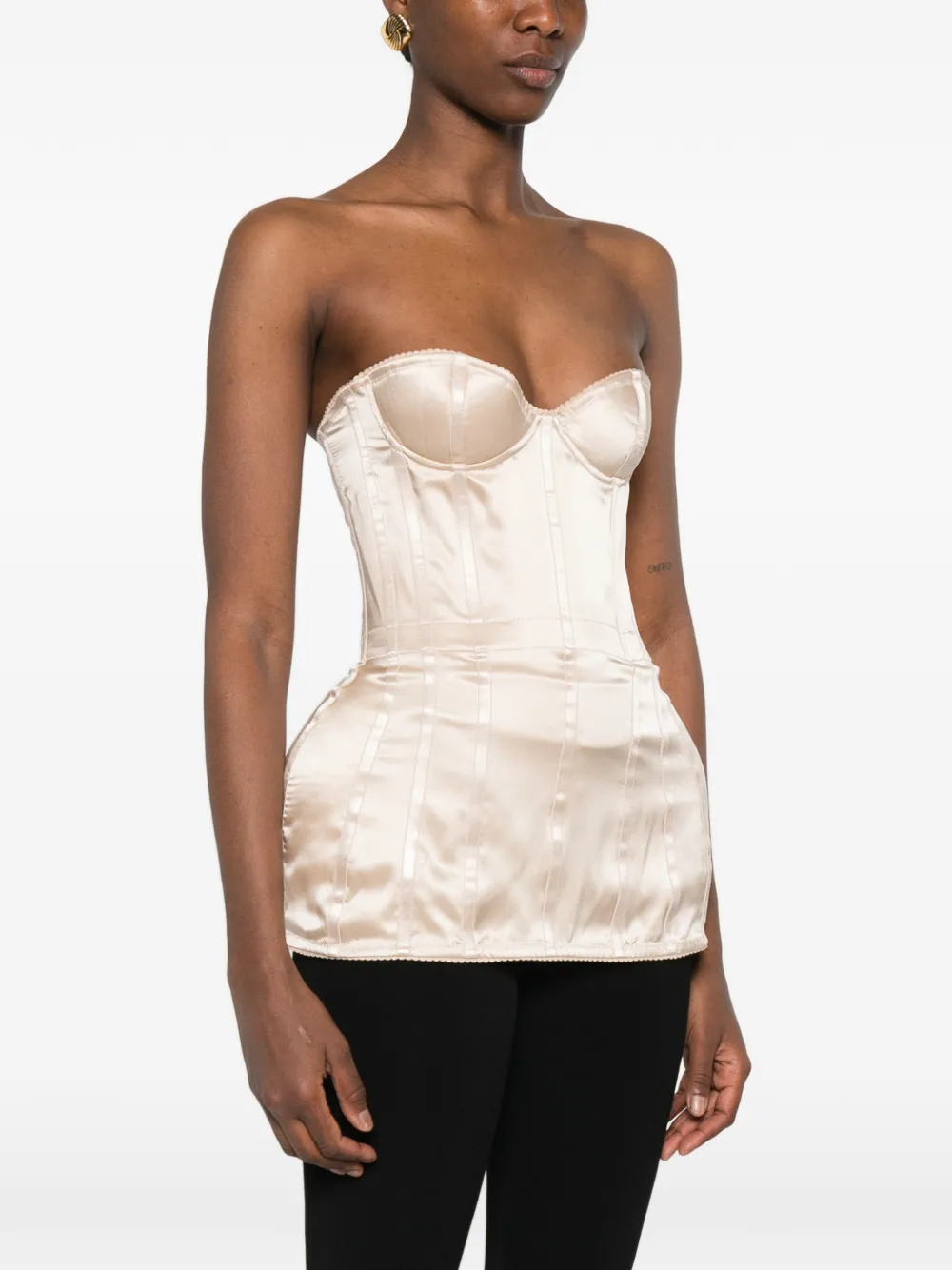  Magda Butrym Silk Corset Top - Neutrals 