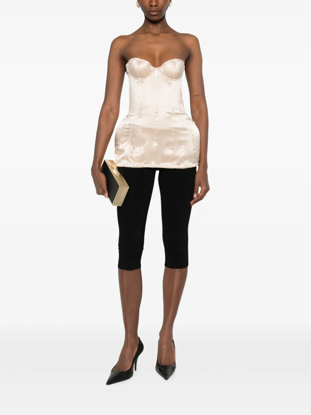  Magda Butrym Silk Corset Top - Neutrals 