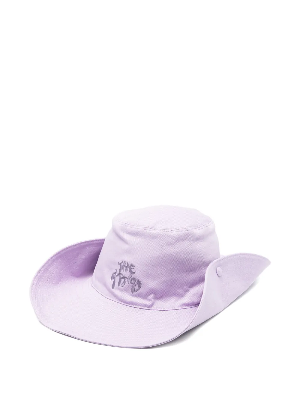 The Attico logo-embroidered wide-brim hat - Viola