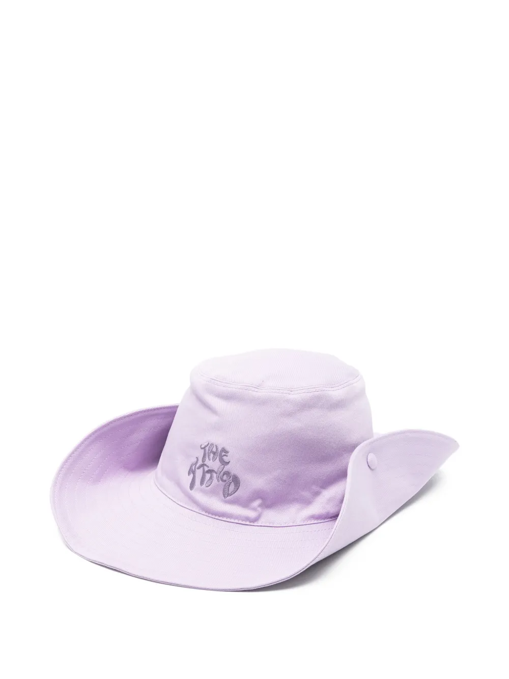 The Attico logo-embroidered wide-brim hat - Viola