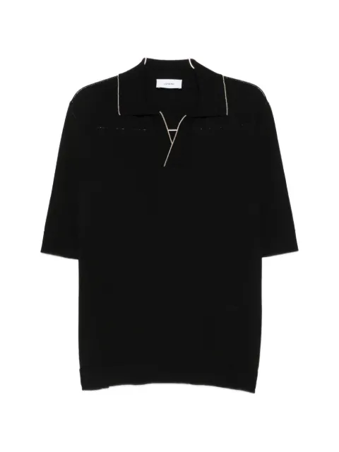 Lardini contrast-trim open-collar T-shirt