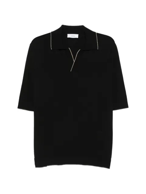 Lardini contrast-trim open-collar T-shirt
