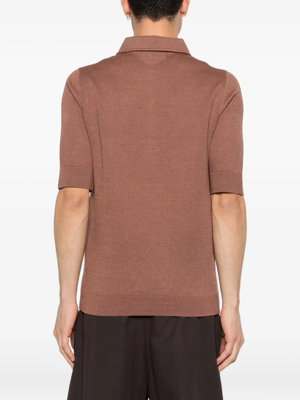 Lardini Poloshirt met knopen Bruin