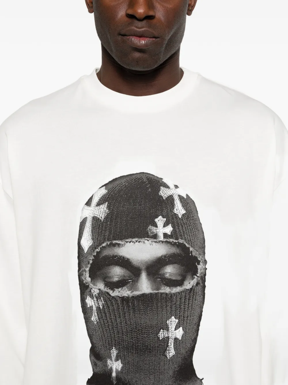 Ih Nom Uh Nit Mask Crosses sweater met ronde hals Wit