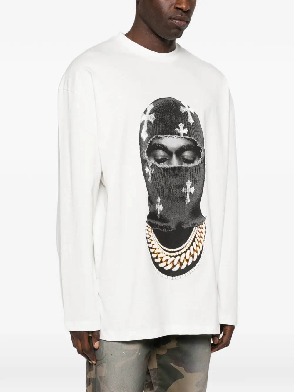 Ih Nom Uh Nit Mask Crosses sweater met ronde hals Wit