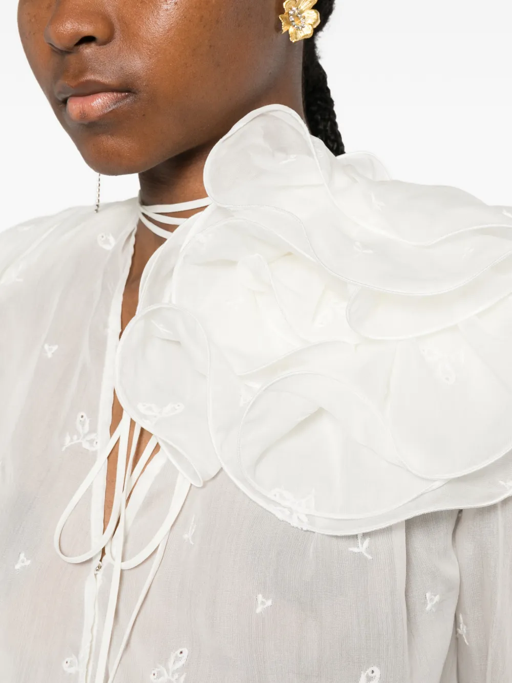 Magda Butrym Shirt met geborduurde bloemen Wit