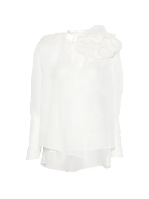 Magda Butrym floral-embroidered ruffled blouse
