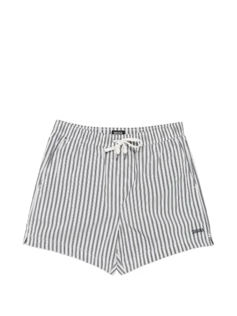 Zegna striped drawstring swim shorts