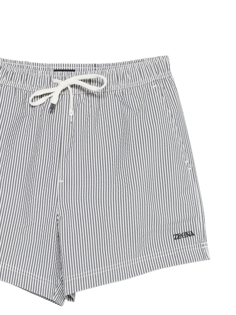 Zegna Gestreepte zwembroek Wit