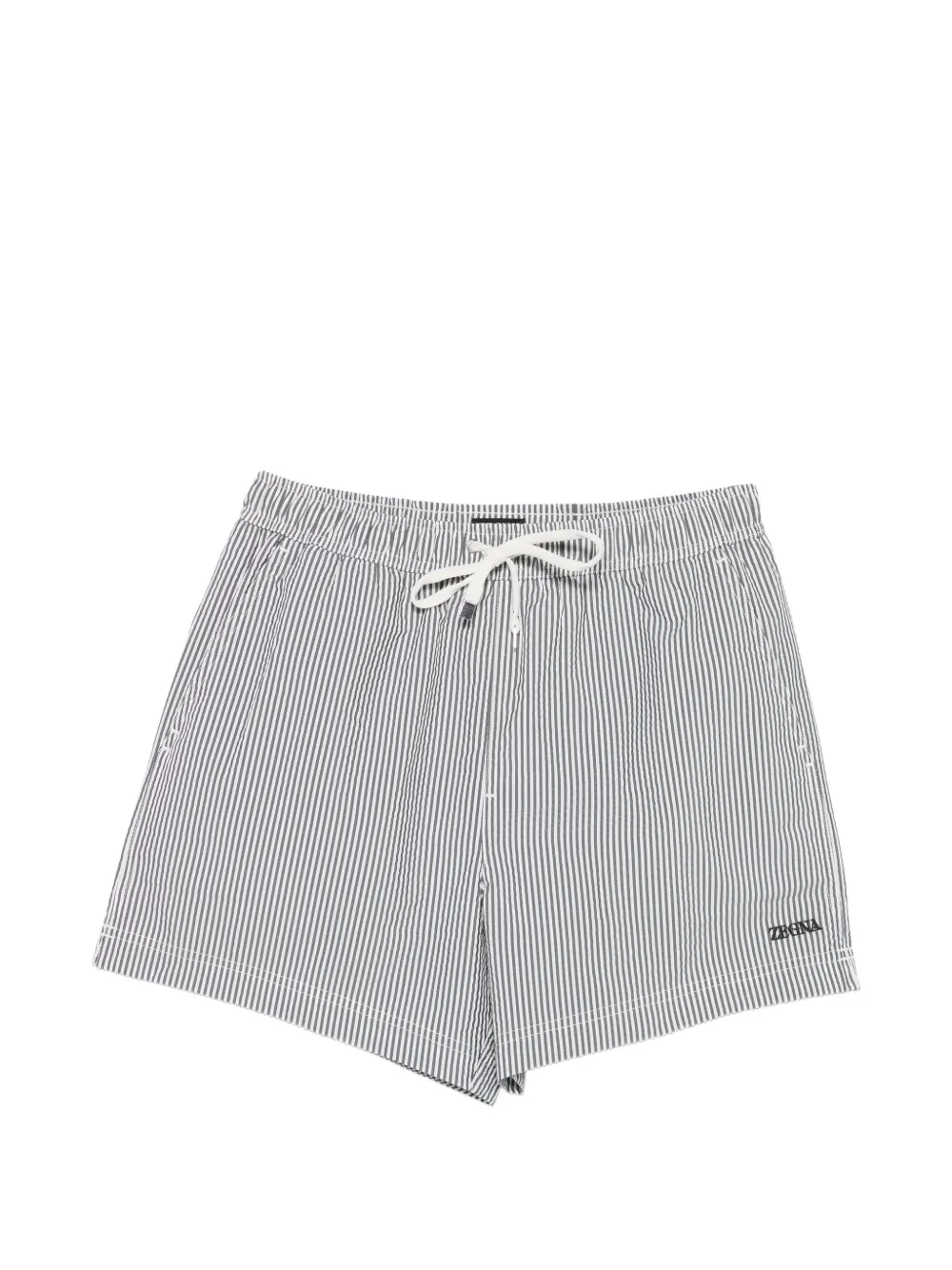 Zegna striped swim shorts - Bianco