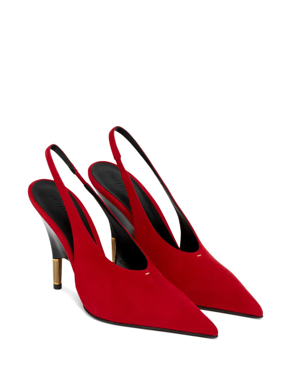 KHAITE Bella pointed-toe slingback pumps Rood