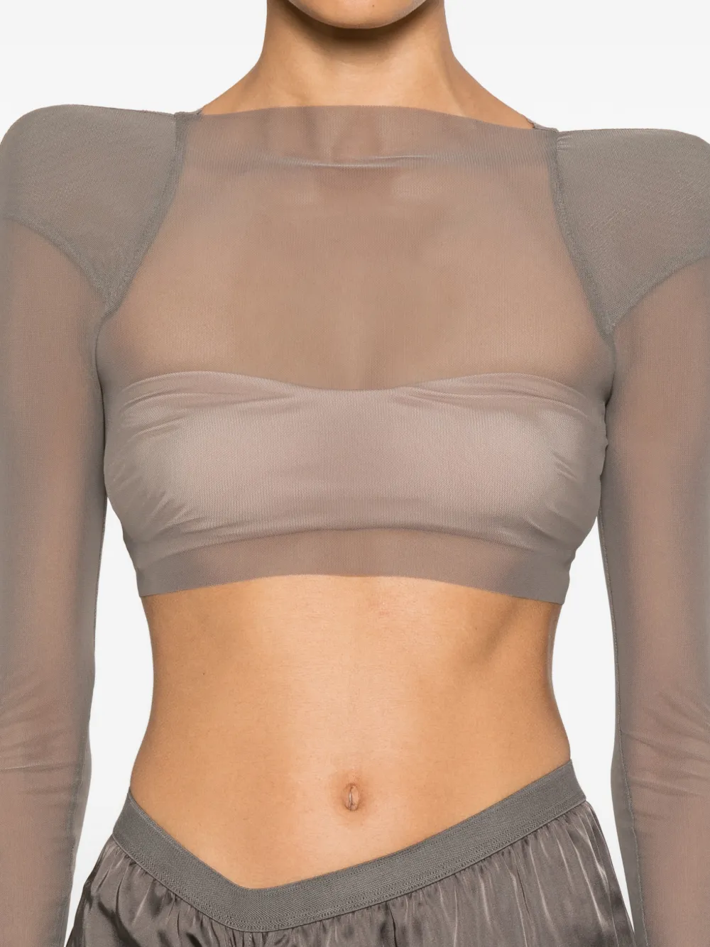 Rick Owens Helm cropped top met gestructureerde schouders Grijs