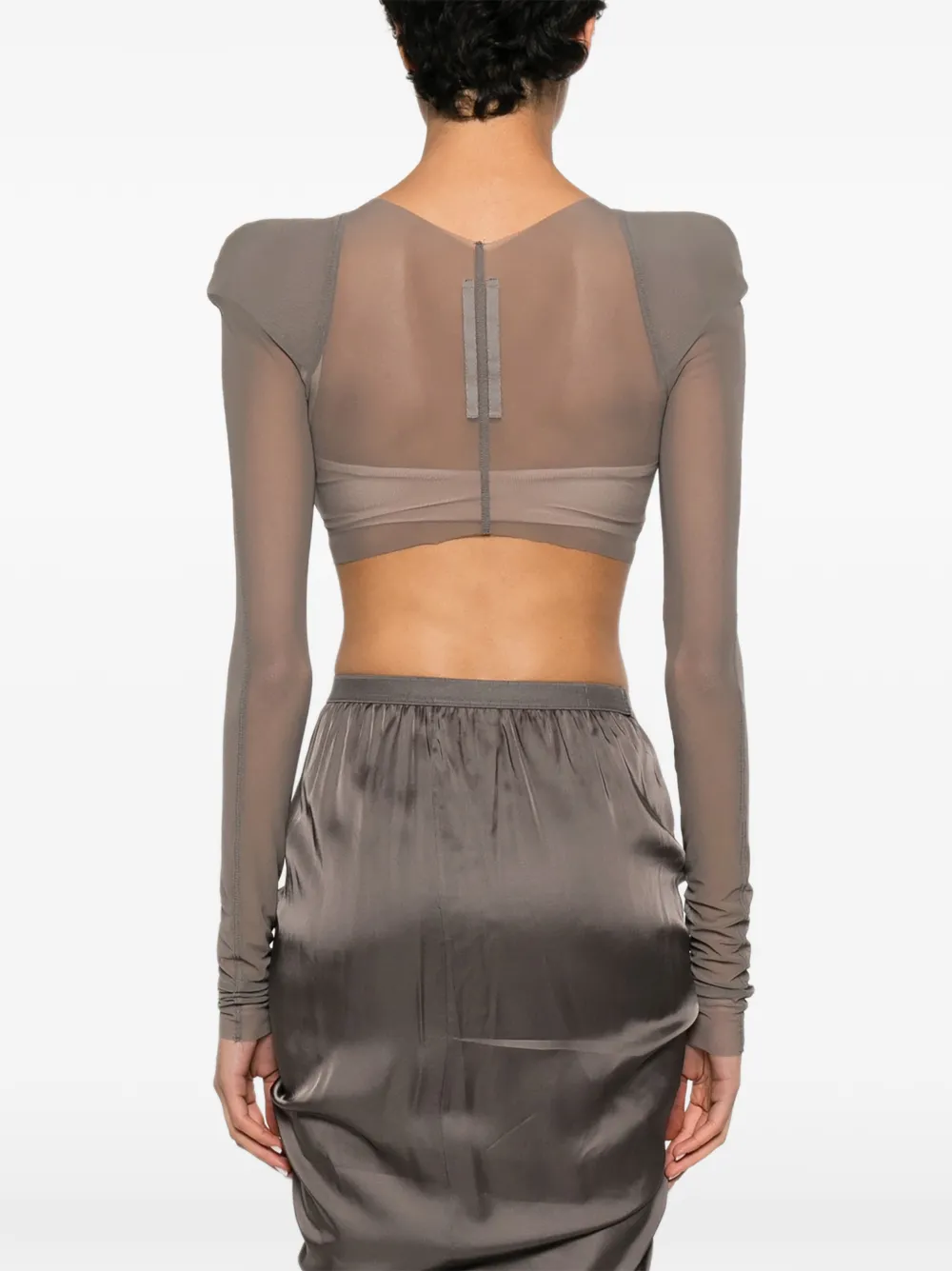 Rick Owens Helm cropped top met gestructureerde schouders Grijs