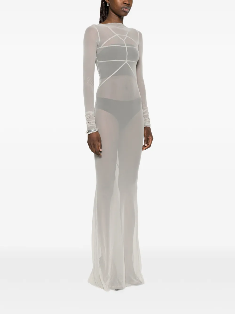 Rick Owens Temple maxi-jurk met vlakken Grijs