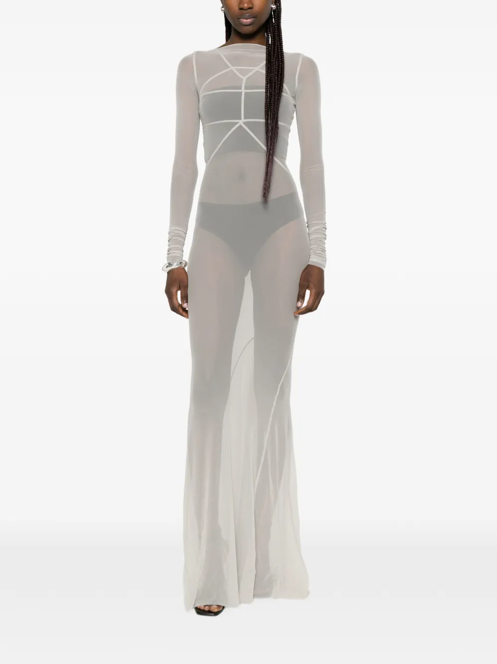 Rick Owens Temple maxi jurk met vlakken Grijs