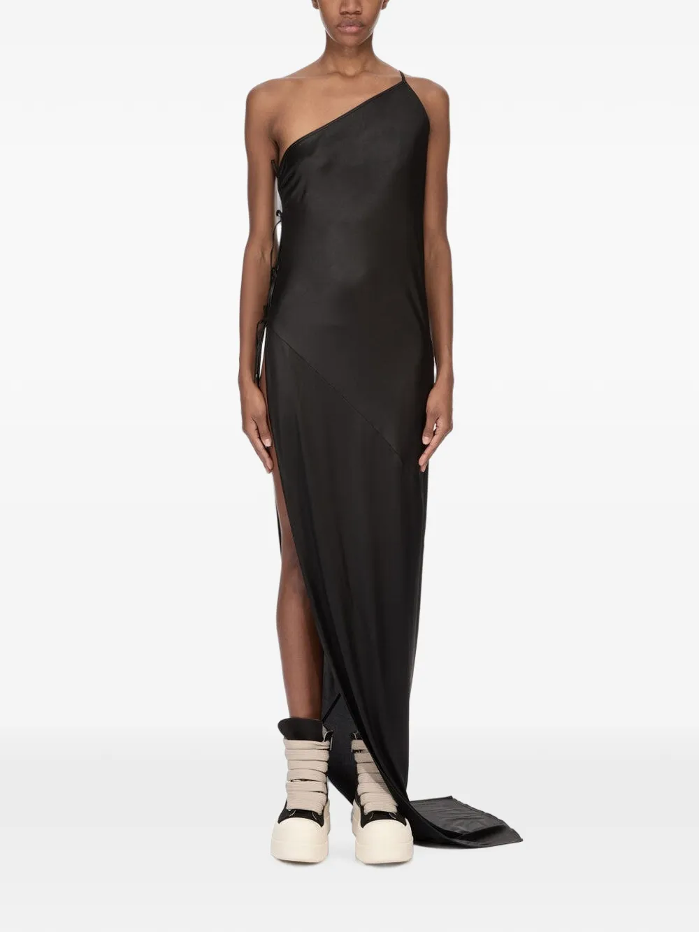 Rick Owens DRKSHDW Asymmetrische maxi-jurk Zwart