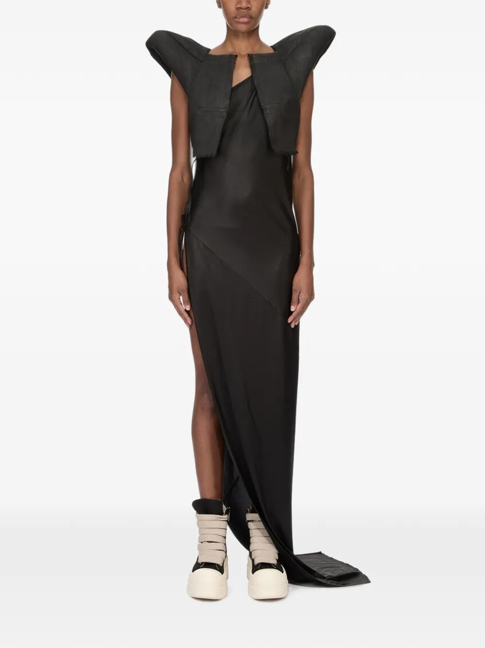 Rick Owens DRKSHDW Asymmetrische maxi-jurk Zwart