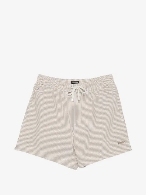 Zegna striped drawstring swim shorts