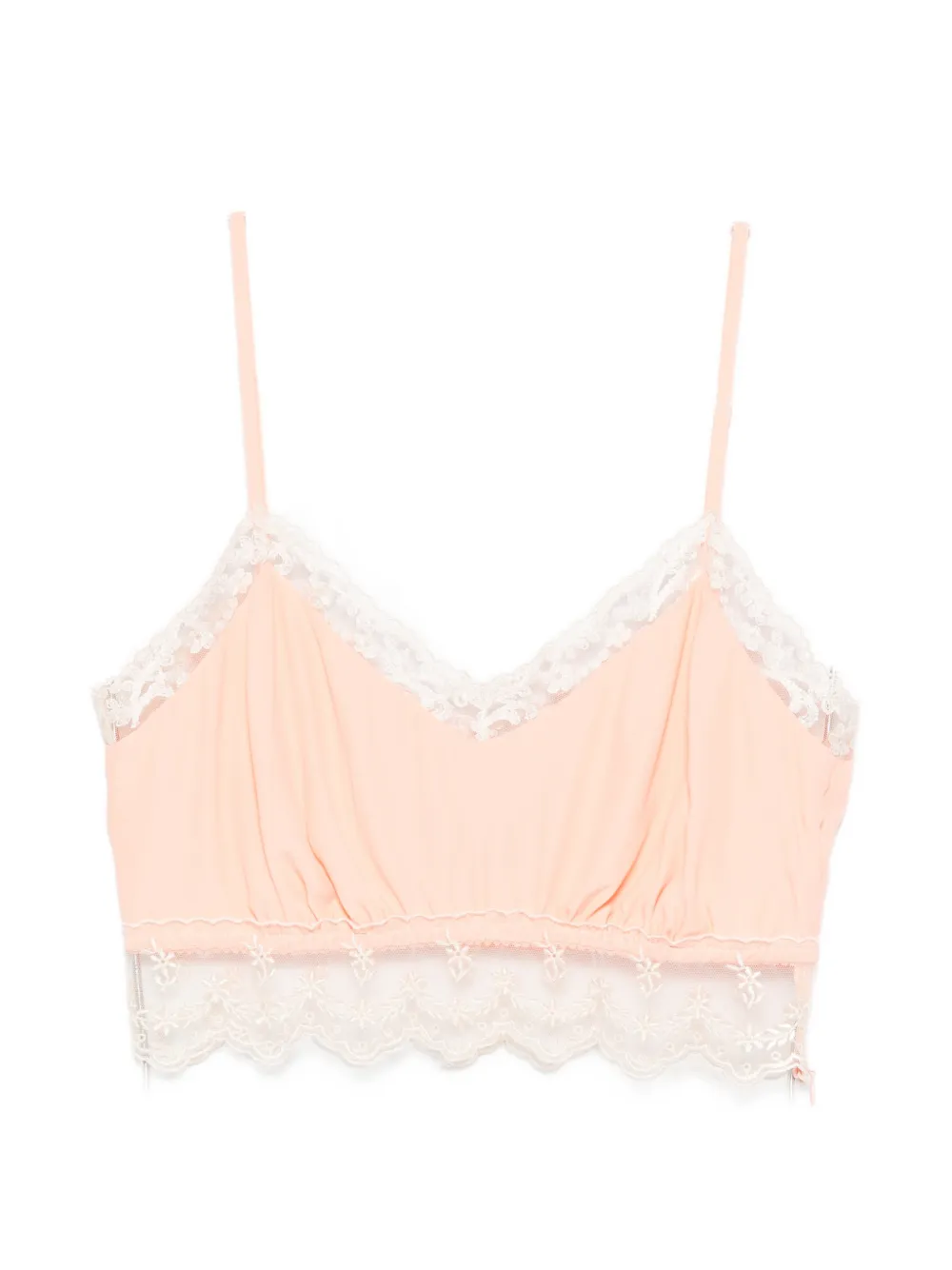 Simone Rocha lace-trim crop top - Arancione