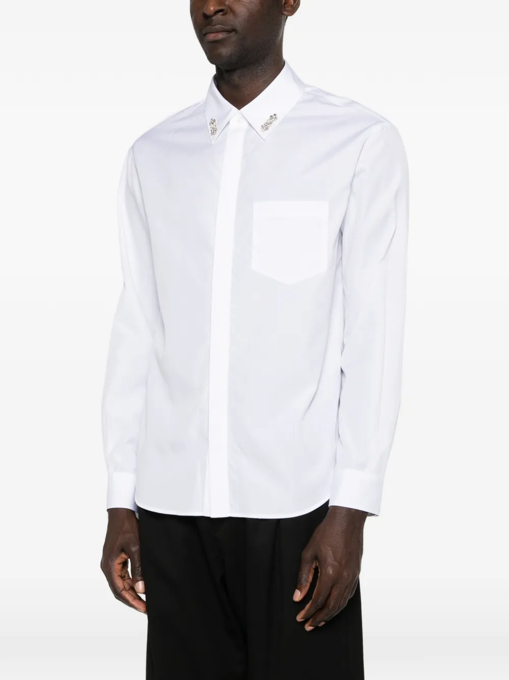  Simone Rocha Embellished-collar Shirt - White 