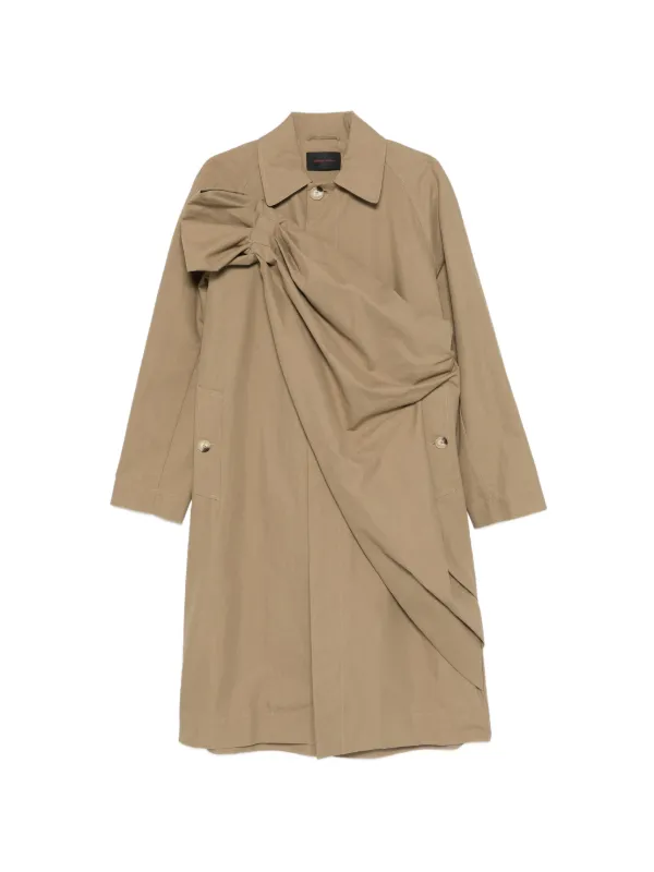 Simone Rocha Bow-detail Coat in Neutrals