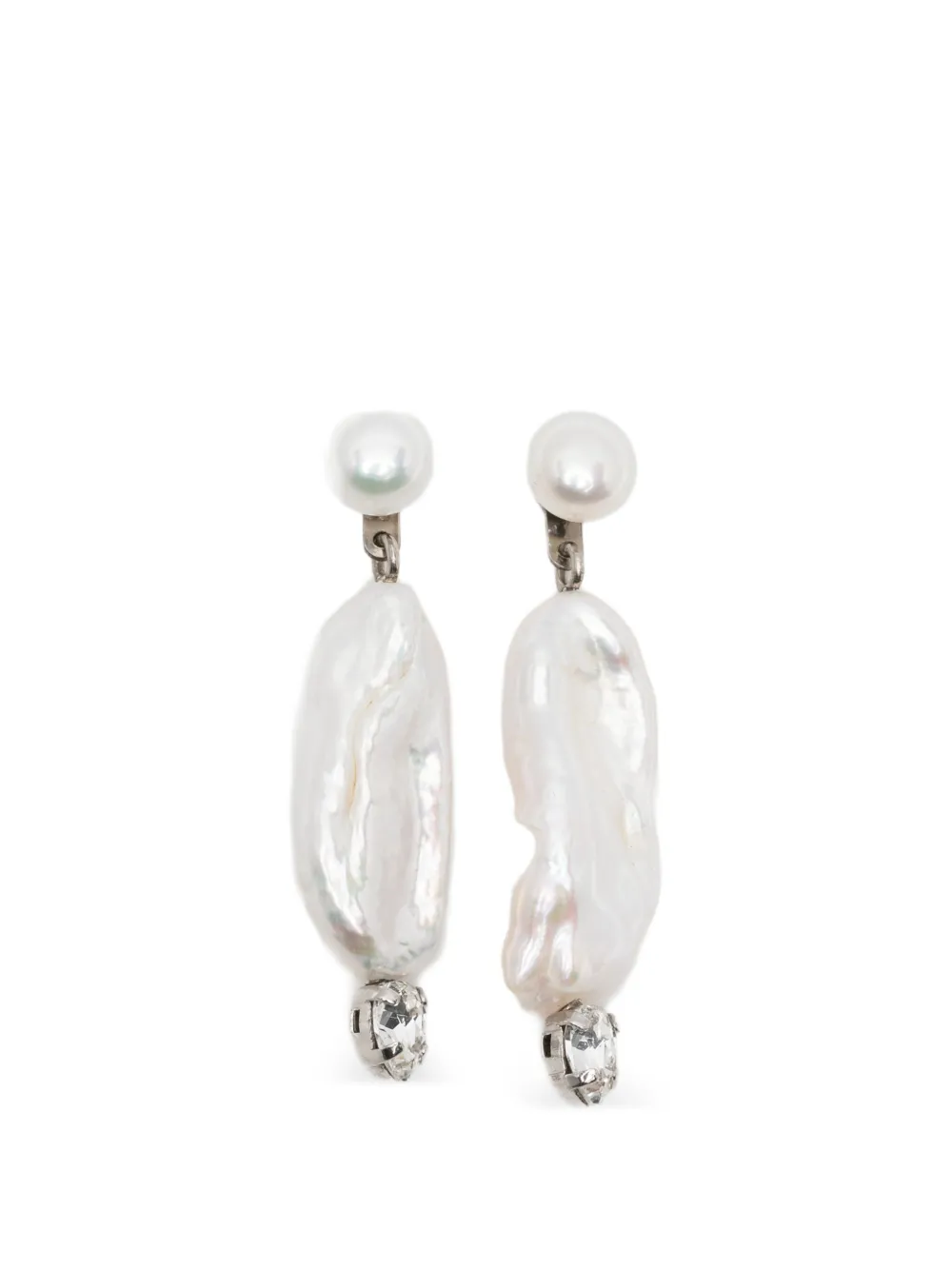 Simone Rocha Crystal Pearl Earrings In Silver