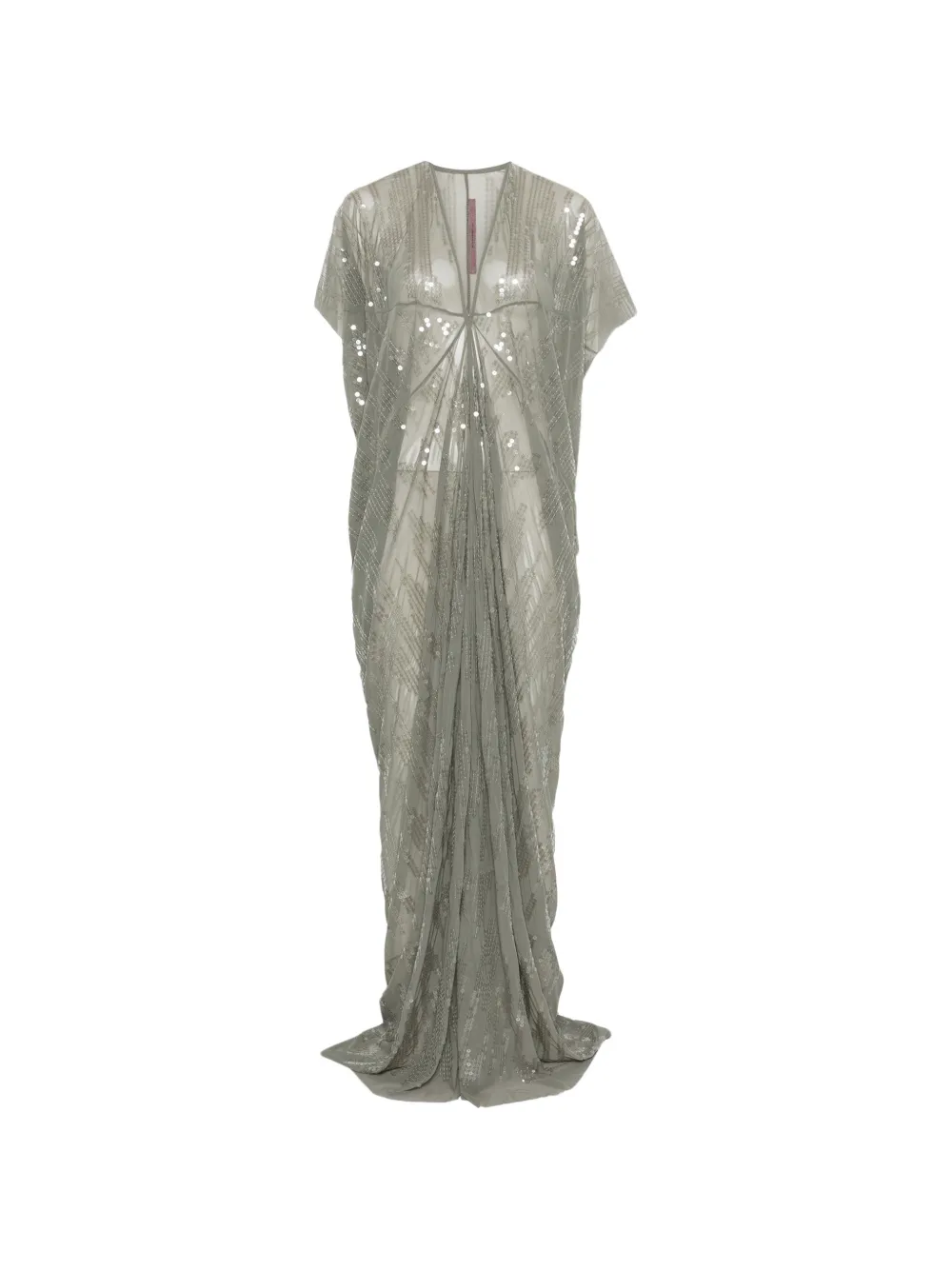 Rick Owens Lilies sequin-embellishment V-neck maxi dress - Verde