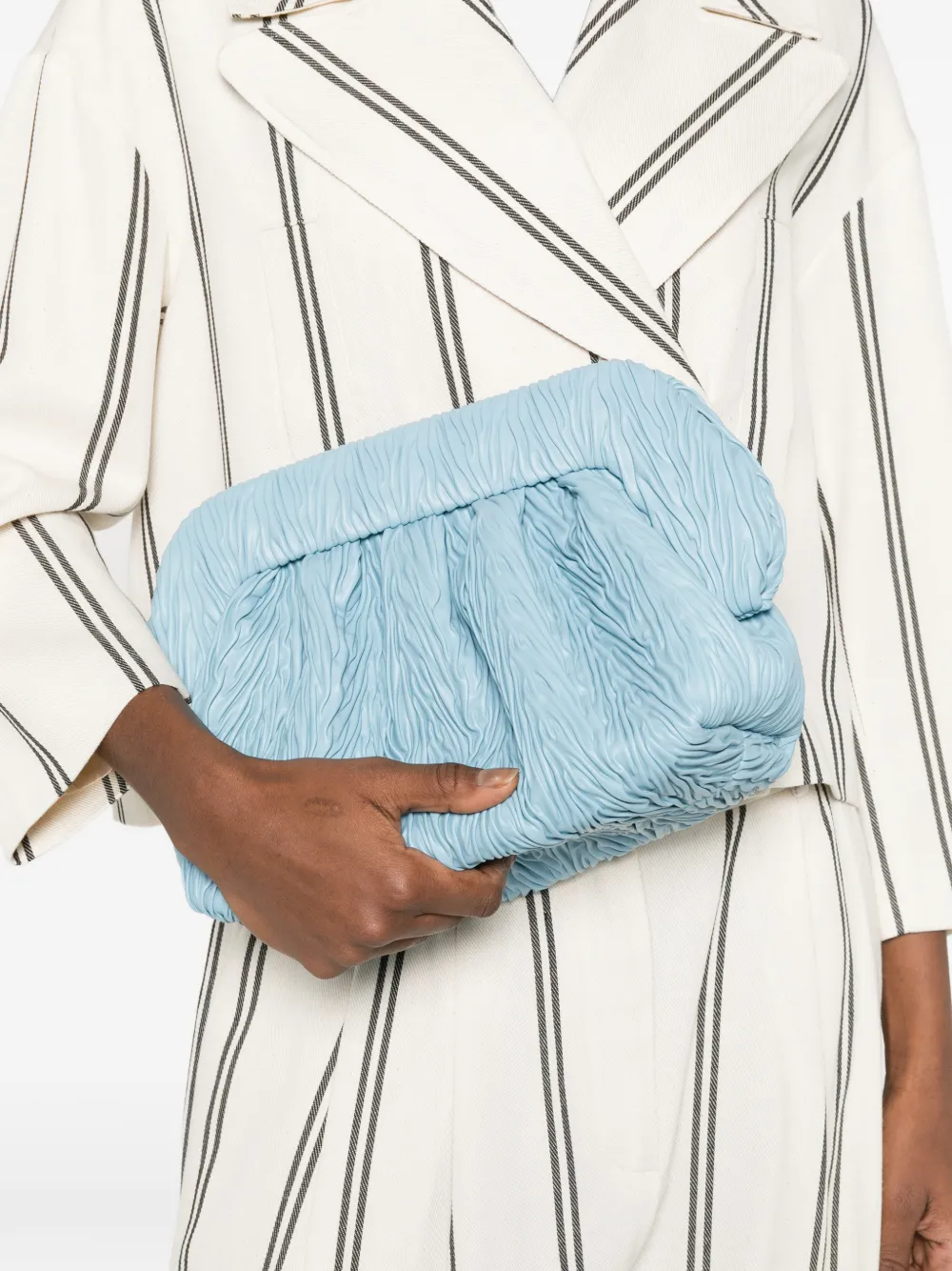 Themoirè Bios clutch met ruches Blauw