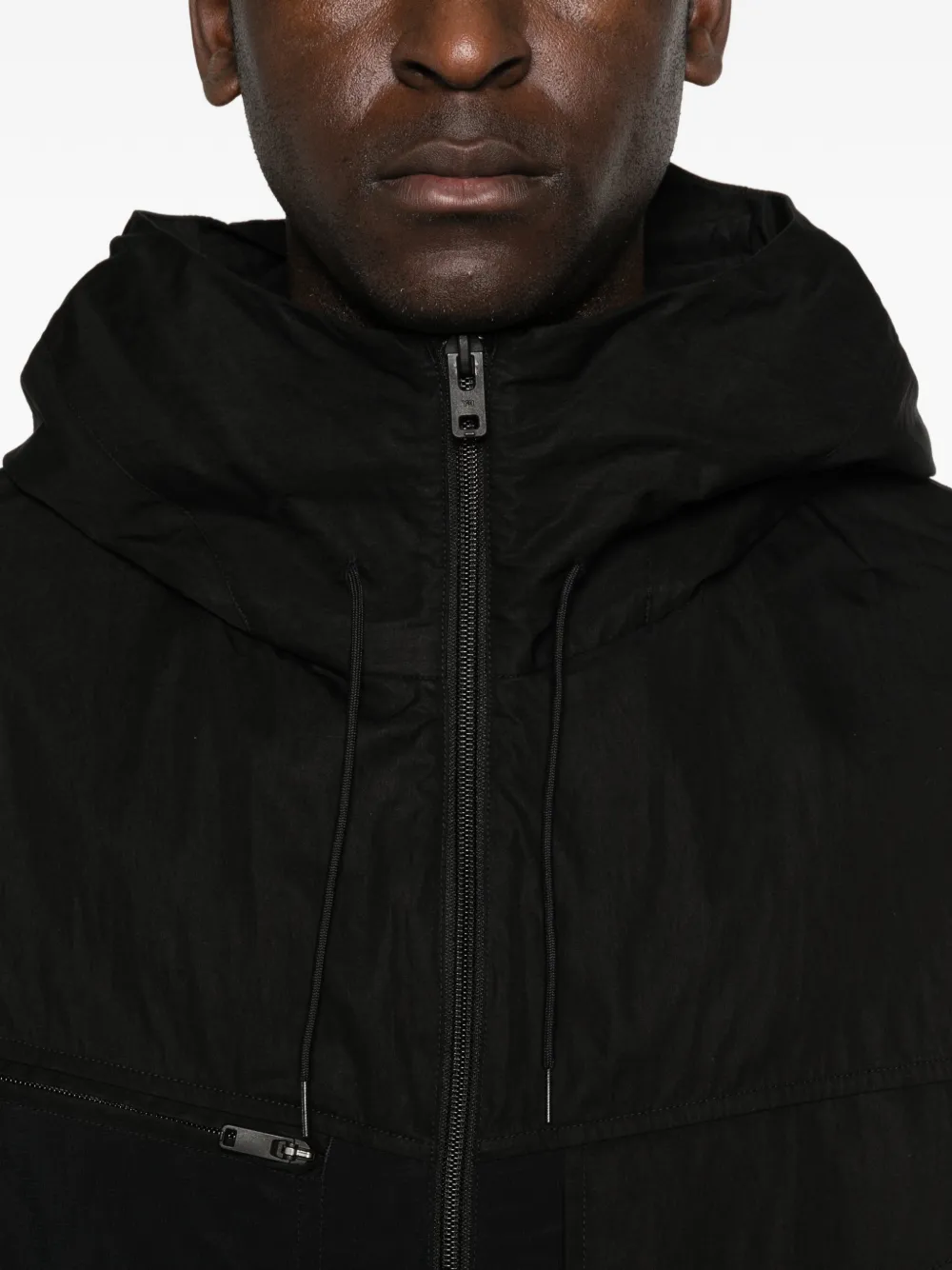 Y-3 Jack met capuchon en rits Zwart